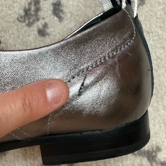 RAG & BONE Audrey Pewter Metallic Silver Preppy Lace Up Oxfords - Picture 12 of 12